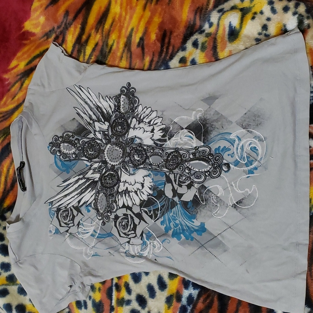 Gray vintage printed tee